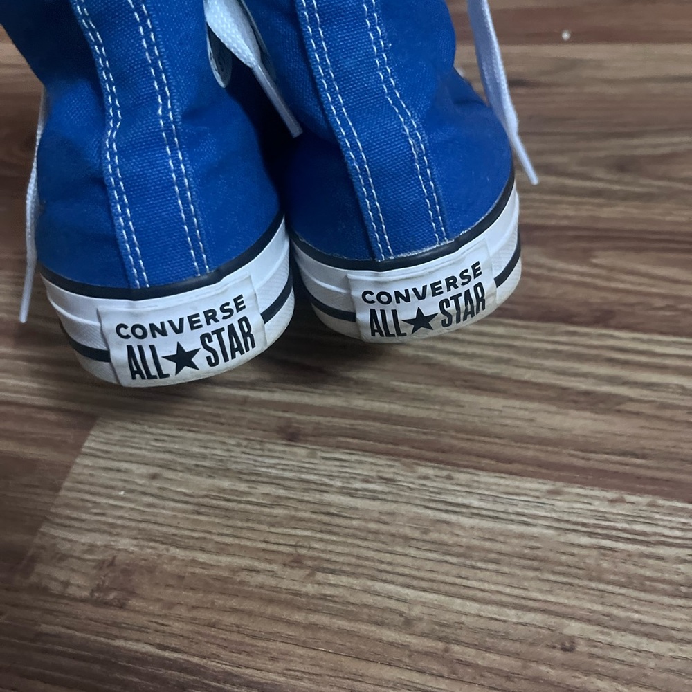 Converse High Top Sneakers in Bright Blue and White - Picture 5 of 9